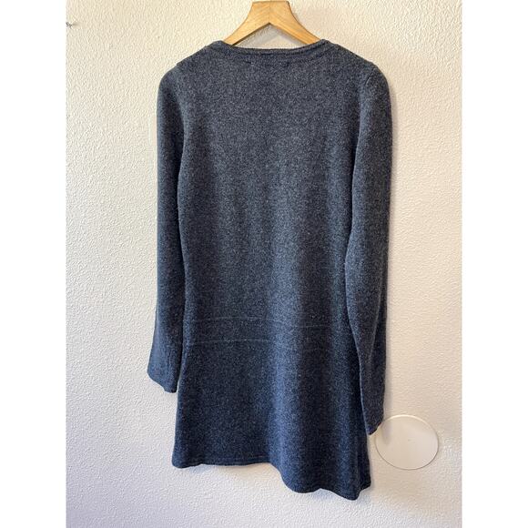 Zara Charcoal Gray U Neck Wool & Cashmere Y2K Style Sweater Mini Dress Medium - Picture 6 of 9